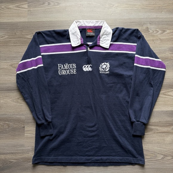 Canterbury New Zealand Other - Vintage Scotland Rugby Jersey Cotton Oxford 1999–2000 The Famous Grouse XL